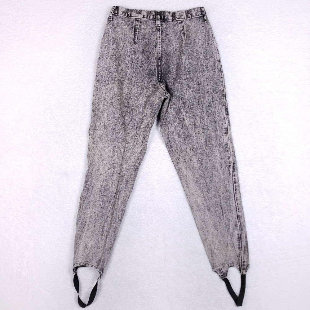 Denim Republic Vintage 13/14 High Waisted Acid Wash Stirrup Jeans Gray 80s 90s - Picture 10 of 11